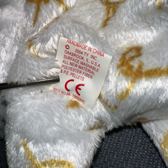 NWT! Ty Beanie Baby 2004 Signature Bear Original Gold & White P.E. Pellets - Picture 11 of 14